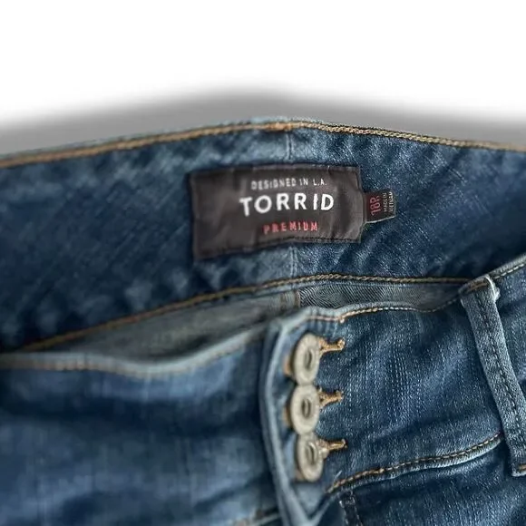 Torrid Premium Jeans Women's Plus 18R Blue Jeggings Distressed High Rise Curvy - Picture 12 of 16
